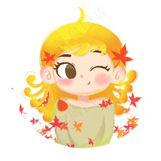 卡通手绘蜡笔水彩人物