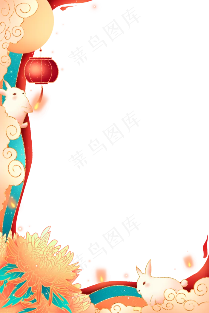 中秋节国潮玉兔(2000X3000(DPI:300))psd模版下载