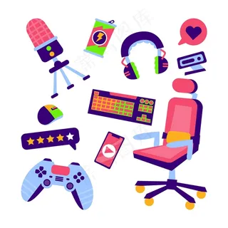 卡通游戏流光概念元素集