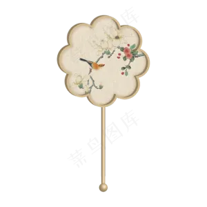 古风花形丝绸扇子
