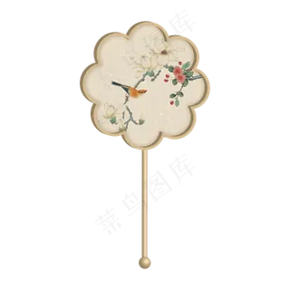 古风花形丝绸扇子