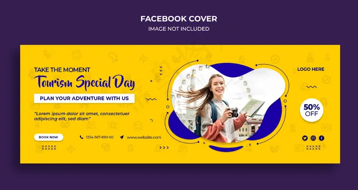 旅游特别日facebook时间线封面和网页横幅banner模板psd模版下载