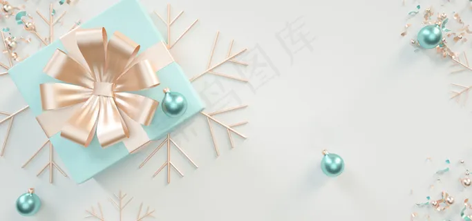 圣诞节礼物盒蓝色玫瑰金小清晰 圣诞节礼物盒蓝色玫瑰金小清晰