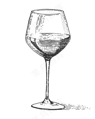 红酒酒杯陈年雕刻，手绘陈年