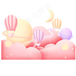甜蜜热气球剪纸风
