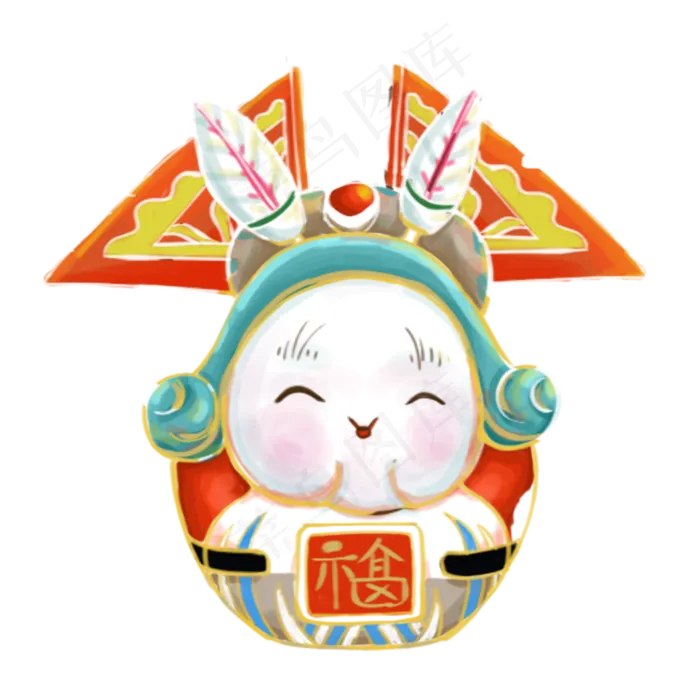 可爱兔爷(2000X2000(DPI:300))psd模版下载