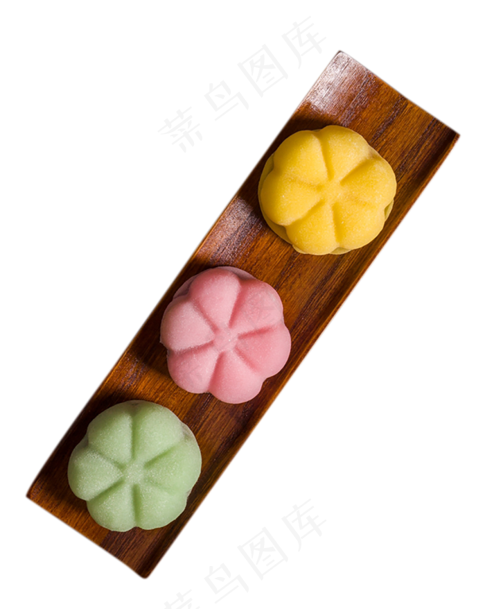 彩色花型冰皮月饼