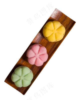 彩色花型冰皮月饼