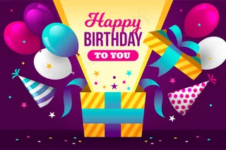用气球和礼盒祝你生日快乐