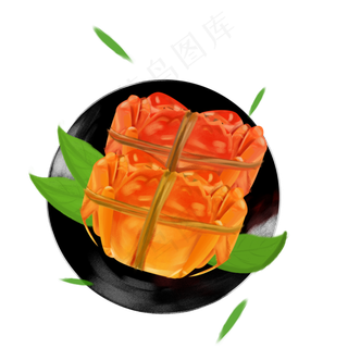 金秋大闸蟹免扣png元素