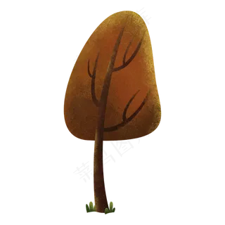 卡通绘本小树素材