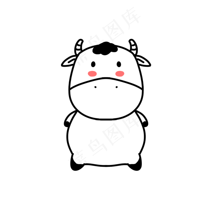 线描小牛(2000X2000(DPI:300))psd模版下载