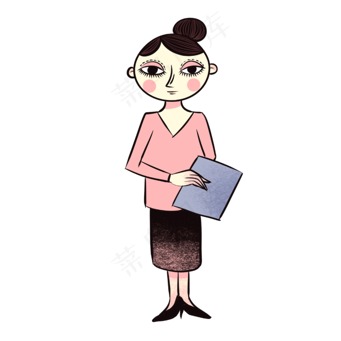 手绘卡通可爱教师节女老师