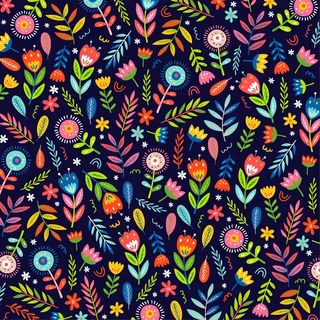 彩绘异域花叶图案