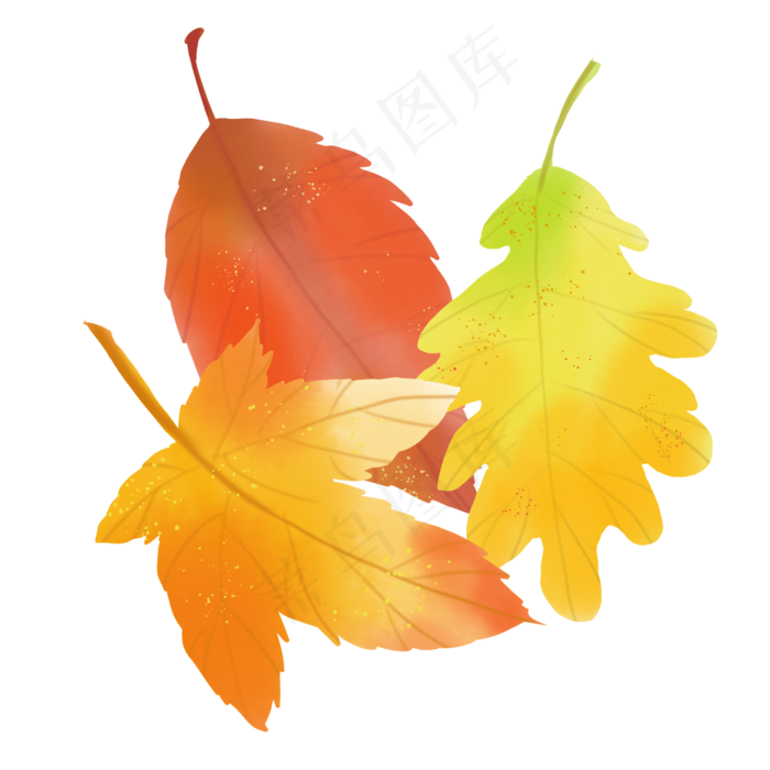 水彩秋天树叶