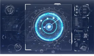 雷达屏幕插图适合您的设计