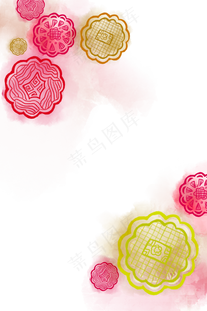 中秋线条月饼边框(2000X3000(DPI:300))psd模版下载