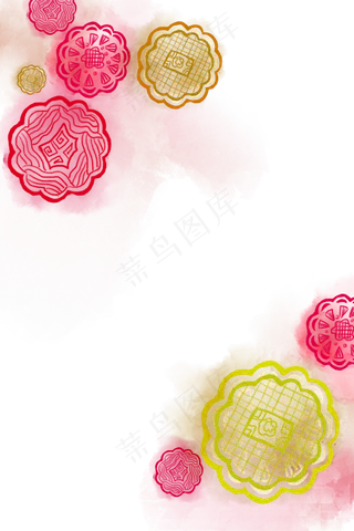 中秋线条月饼边框