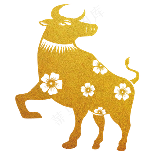 牛年烫金剪纸装饰素材