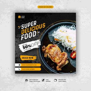 美食社交媒体帖子模板