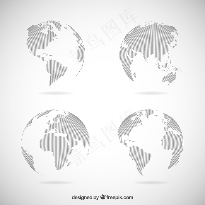 灰色地球仪eps,ai矢量模版下载