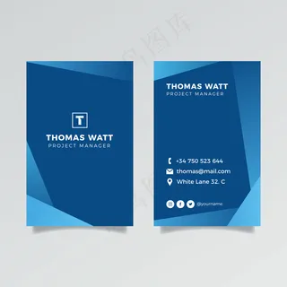 垂直经典蓝色公司卡