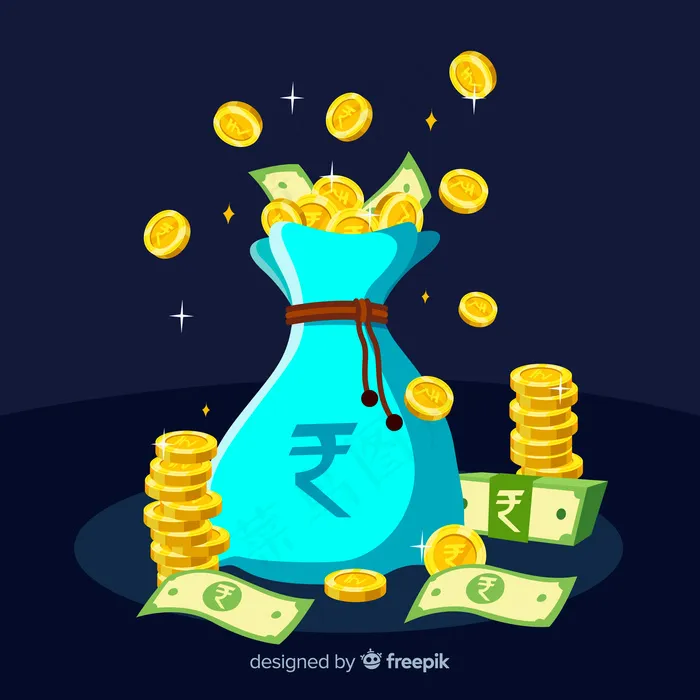 印度卢比钱袋eps,ai矢量模版下载