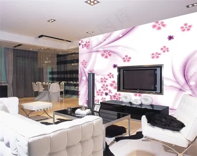 电视墙背景画效果图片