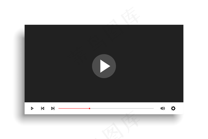 最小的白色风格视频播放器模板设计eps,ai矢量模版下载