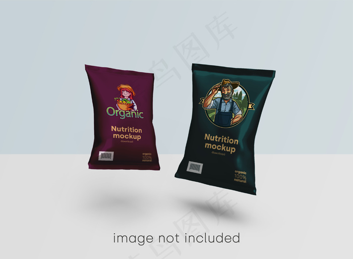 食品包装模型样机psd模版下载
