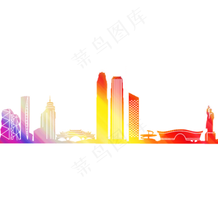 地标建筑群(2000X2000(DPI:300))psd模版下载