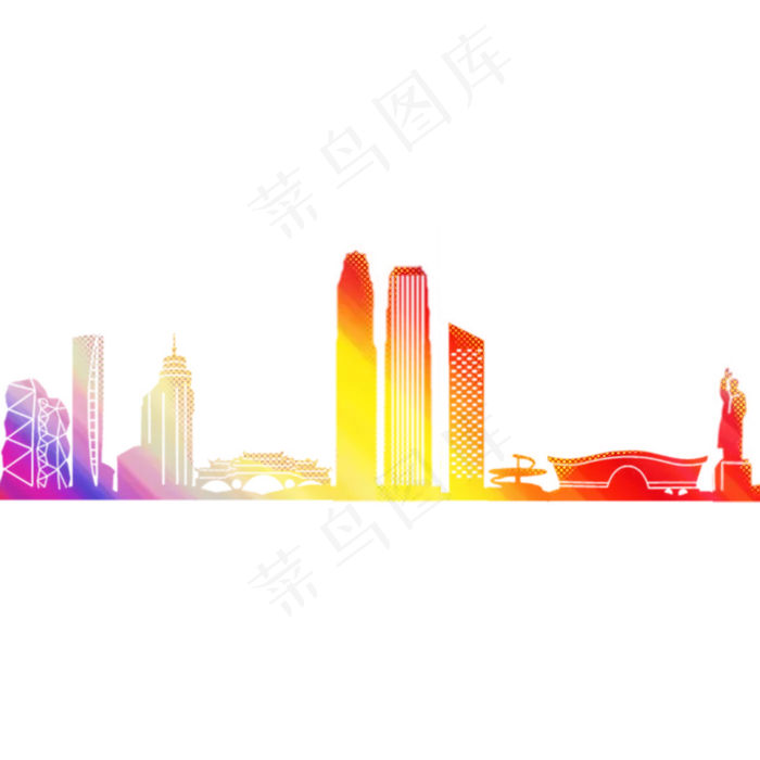 地标建筑群(2000X2000(DPI:300))psd模版下载