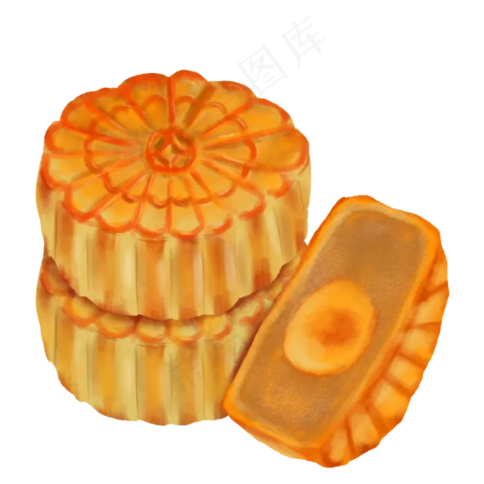 中秋节美食蛋黄月饼(3000X3000(DPI:300))psd模版下载