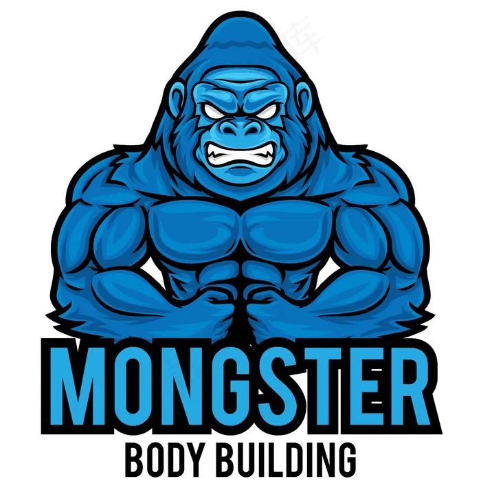 Gorilla gym徽标吉祥物模板eps,ai矢量模版下载