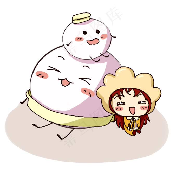 立冬吃汤圆可爱的汤圆卡通形象(2480X2452(DPI:300))psd模版下载