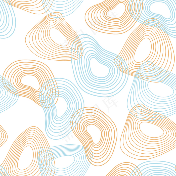 动态线和扭曲圆的无缝抽象图案