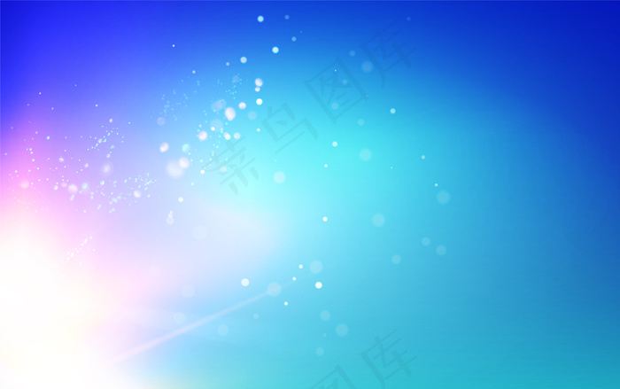 蓝天和抽象光闪烁的背景。