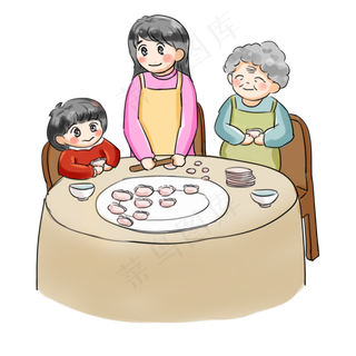 二十四节气系列卡通手绘Q版立冬