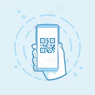 智能手机屏幕上的二维码图标