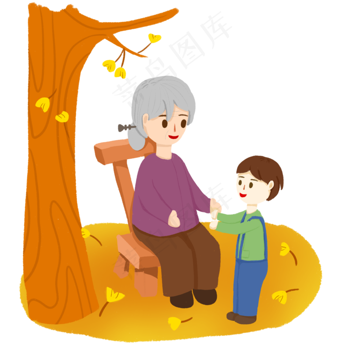 重阳节奶奶陪孙子玩