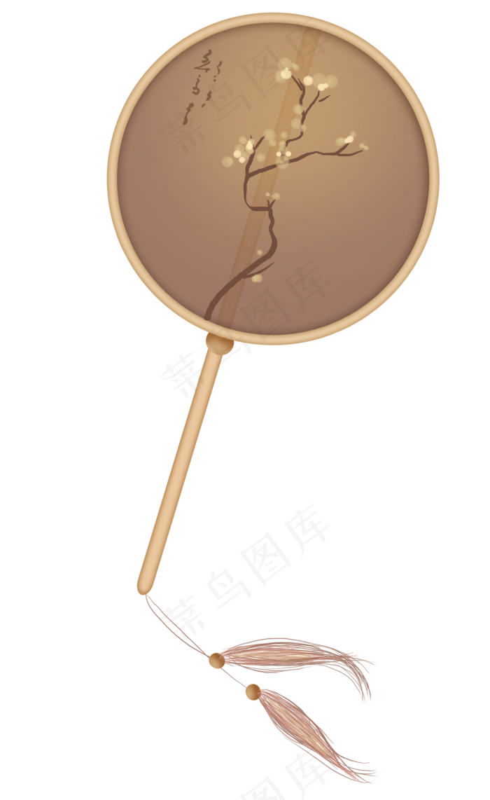 标题:中国风梅花团扇