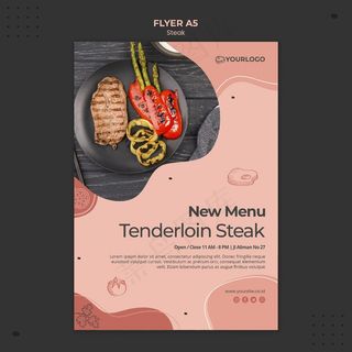 牛排宣传单,DM传单模板
