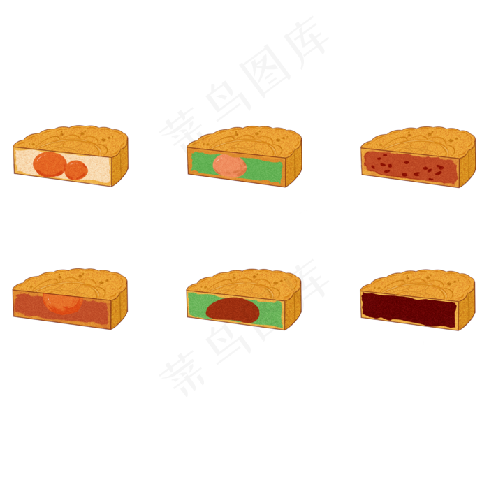 中秋节各种馅料月饼(3000X3000(DPI:300))psd模版下载