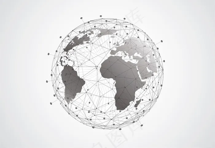 全球网络连接背景。世界地图点和线组成eps,ai矢量模版下载
