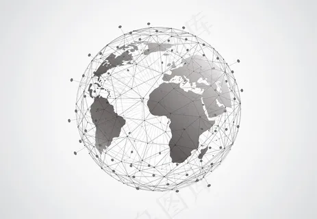 全球网络连接背景。世界地图点和线组成 全球网络连接背景。世界地图点和线组成