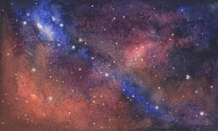 抽象水彩银河系天空背景，宇宙纹理与恒星。夜空。eps,ai矢量模版下载