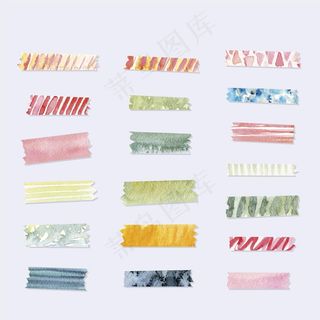 收集可爱的水彩画washi磁带