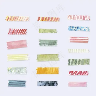 收集可爱的水彩画washi磁带