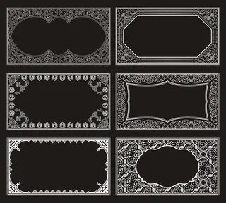 复古书法框架和卡片