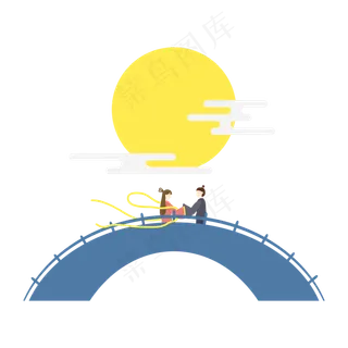 牛郎织女月下鹊桥相会